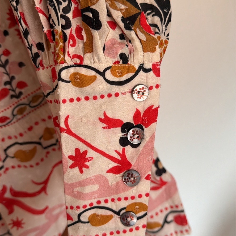 Farm Rio cream cashew mandala mini dress - never worn! Sz XL - Picture 4 of 5